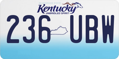 KY license plate 236UBW