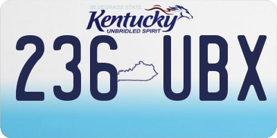 KY license plate 236UBX