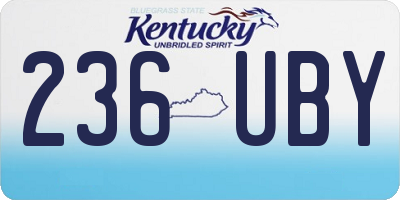 KY license plate 236UBY