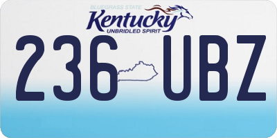 KY license plate 236UBZ