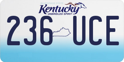KY license plate 236UCE