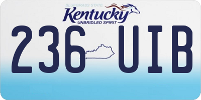 KY license plate 236UIB