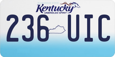 KY license plate 236UIC