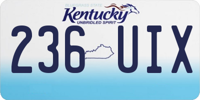 KY license plate 236UIX