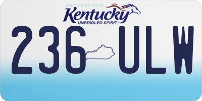 KY license plate 236ULW