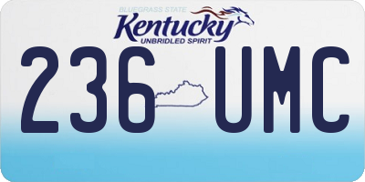 KY license plate 236UMC