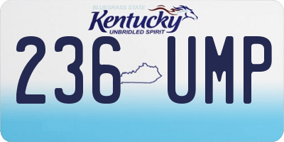 KY license plate 236UMP