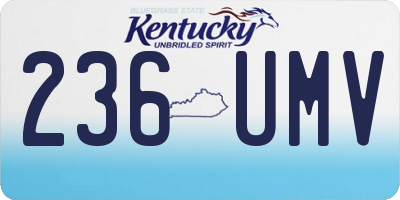 KY license plate 236UMV