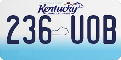 KY license plate 236UOB