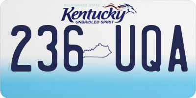 KY license plate 236UQA