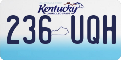 KY license plate 236UQH
