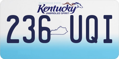 KY license plate 236UQI