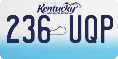 KY license plate 236UQP