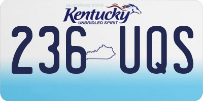 KY license plate 236UQS