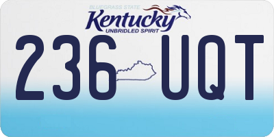 KY license plate 236UQT