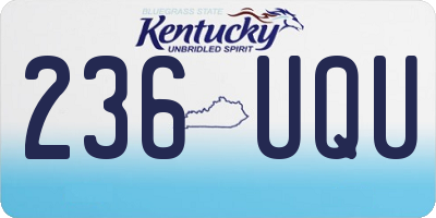 KY license plate 236UQU