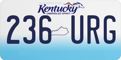 KY license plate 236URG