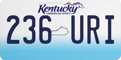 KY license plate 236URI