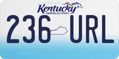 KY license plate 236URL