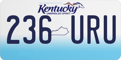 KY license plate 236URU