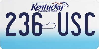 KY license plate 236USC