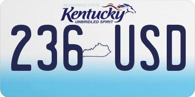 KY license plate 236USD