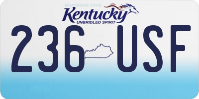 KY license plate 236USF