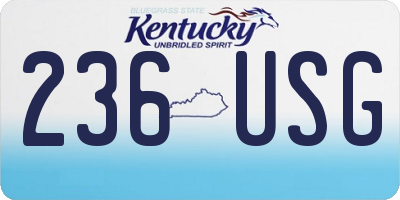 KY license plate 236USG