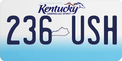 KY license plate 236USH