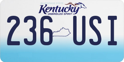 KY license plate 236USI