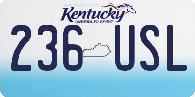 KY license plate 236USL