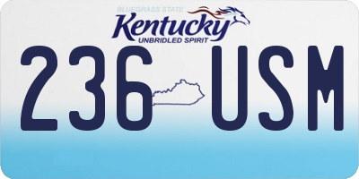 KY license plate 236USM