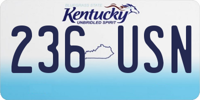KY license plate 236USN