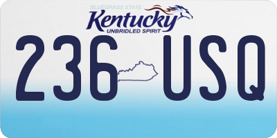 KY license plate 236USQ