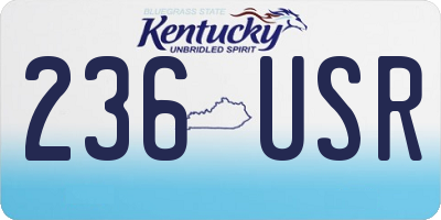 KY license plate 236USR