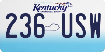 KY license plate 236USW