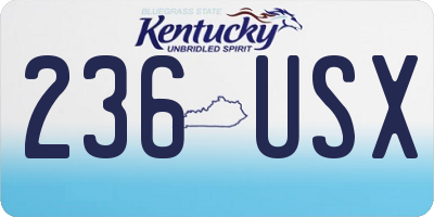 KY license plate 236USX
