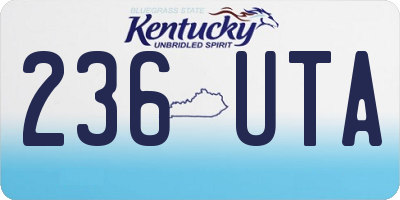 KY license plate 236UTA