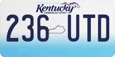 KY license plate 236UTD