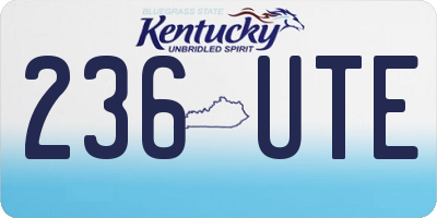 KY license plate 236UTE