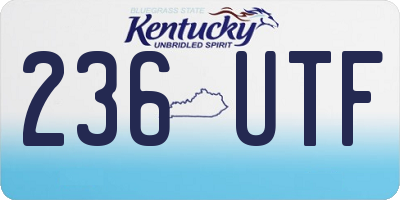 KY license plate 236UTF
