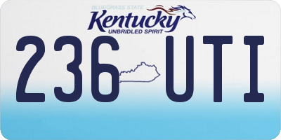 KY license plate 236UTI