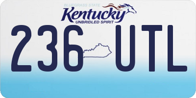 KY license plate 236UTL