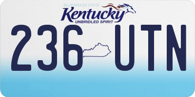 KY license plate 236UTN