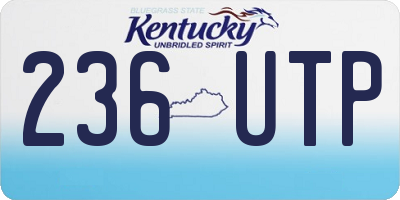 KY license plate 236UTP