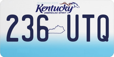 KY license plate 236UTQ