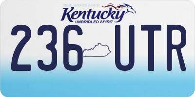 KY license plate 236UTR