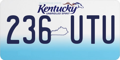 KY license plate 236UTU