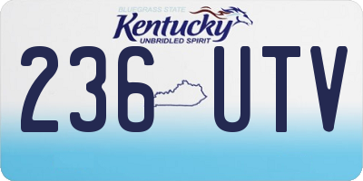 KY license plate 236UTV