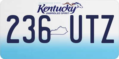 KY license plate 236UTZ